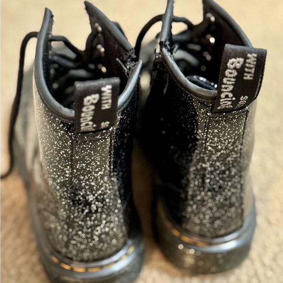Dr. Martens Black Glitter Lace-Up Boots - Picture 2 of 4